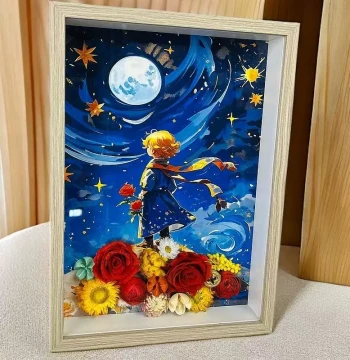 Preserved Flower Frame Finished Handmade Creative Ornament Living Room Spring Festival Year of the Horse Wealth Decoration Painting Gift for Girlfriend Elders