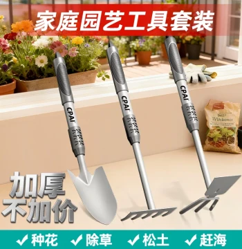CPAI Gardening Tool Set for Home Flower and Vegetable Planting - Small Shovel, Beach Digging Rake, Iron Spade, Hoe