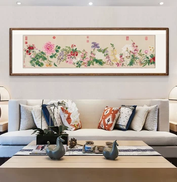 [10-Year Established Store] Qian Weicheng's 'Wan You Tong Chun' Gongbi Flower-and-Bird Hanging Scroll – Traditional Chinese Painting for Living Room Decor