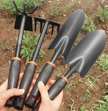 Home Gardening Tool Set - 3-Piece Shovel and Hoe Kit for Plant Loosening, Vegetable Growing, Flower Care, and Beach Clam Digging