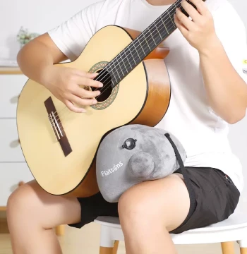 Guitar Rest Folk Classical Guitar Foot Pad Performance Stand Inflatable Cushion Leg Rest High-Elastic Sponge Leather Material