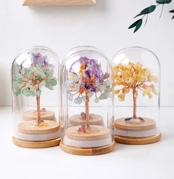 Natural Creative Handcrafted Crystal Money Tree Fortune Ornament: Elegant Desktop Decor for Home and Office, Exquisite Gift