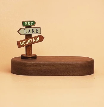 DIY Walnut Wood Car Dashboard Ornament Base with Essential Oil Aromatherapy