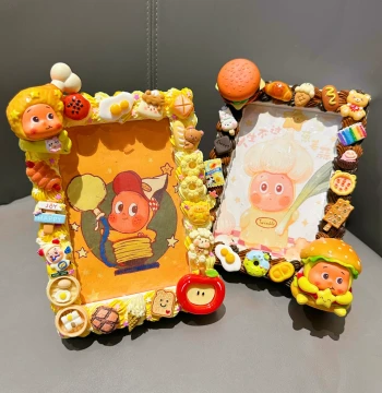 Star Person 6-Inch Photo Frame Cream Glue DIY Craft Kit – Make Tabletop Photo Displays and Gifts for Kids