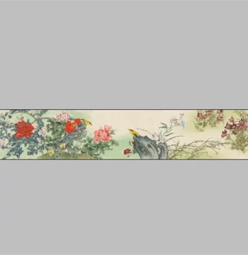 Large-Scale Fine-Line Flower-and-Bird Painting (Oriole): High-Resolution Giclée Reproduction of Chinese Art for Office or Living Room Decoration (Art Print Only)