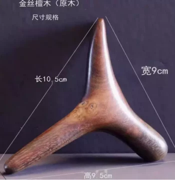 Golden Sandalwood Foot Sole Massager: Acupressure Tool, Meridian Stick, Triangle Bar for Multifunctional Foot Therapy