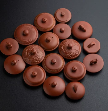Single Replacement Lid for Zisha Teapots (Purple Clay or Cinnabar Red), Semi-Handmade Gongfu Tea Accessory (Price per Piece)