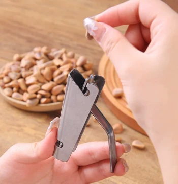 Pine Nut Cracker, Press-Type Shell Remover Tool for Large and Small Pine Nuts, Safe and Fast