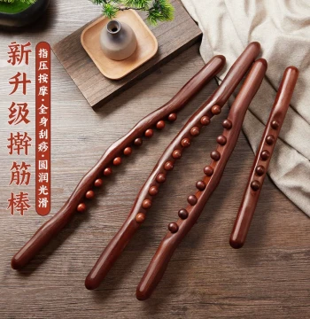 Full-Body Massage Roller Stick, Beech Wood Meridian Scraping Tool for Back Opening, Tendon Rolling, and Abdominal Scraping