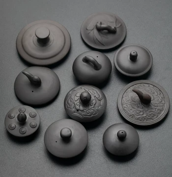Half-Handmade Purple Clay Teapot Lid (Xishi Style) for Home Use