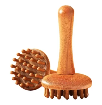 Sandalwood Meridian Brush Comb for Full-Body Massage, Leg Rolling, and Abdominal Scraping