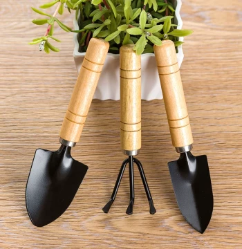 3-Piece Home Gardening Set with Small Trowel, Hoe, and Rake for Loosening Soil and Planting Succulents