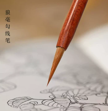 Suzhou Jiang Sixutang Wolf Hair Fine Line Brush for Traditional Chinese Painting and Calligraphy