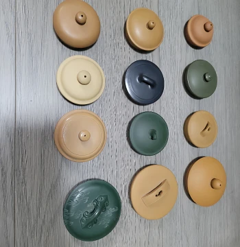 Zisha Teapot Lid - Yixing Raw Clay Semi-Handmade (Xishi, Shipiao, Hanwa Styles) in Yellow, Blue, Green, Duan, or Purple Clay