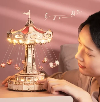 Robotime Rokr Dream Mirror Air Chair DIY Wooden Craft Kit - Creative Birthday Gift for Girlfriend