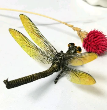 Chinese Intangible Cultural Heritage Craft, Creative Gift, Woven Grass Insect Simulation Dragonfly Home Decor