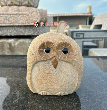 Outdoor Garden Stone Carved Animal Statues: Frog, Owl, Turtle, Creative Handcrafted Desktop Decor for Office and Yard