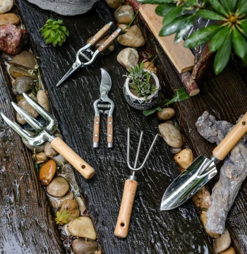 Juhan Gardening Tool Set - Small Shovels and Scissors for Home Flower/Vegetable Planting, Potting, Soil Loosening, Weeding, and Outdoor Use