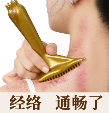 Meridian Clearing Comb for Wellness - Triangular Head and Body Massage Tool for Scalp, Neck, Shoulders, and Back Gua Sha Therapy