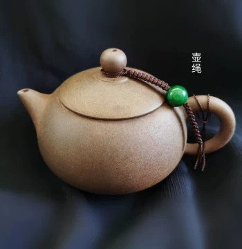 Natural Dry Green Stone Fine Thread Teapot Lanyard - Anti-Drop & Heat-Resistant Strap for Small Zisha Teapots, Tea Set Accessories