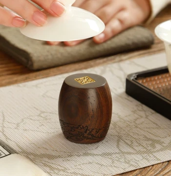 Ebony Lid Rest for Zisha Teapots, Rosewood Cup Stand, Gaiwan Lid Holder, and Kung Fu Tea Accessory