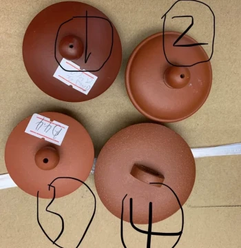 Zisha Teapot Lids, Zisha Covers in Zhu Ni, Da Hong Pao, and Zi Ni Clays, Various Sizes