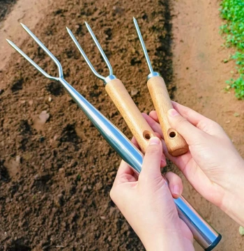 Stainless Steel Garden Fork for Digging and Loosening Soil - Home Gardening Tool for Pots and Vegetables