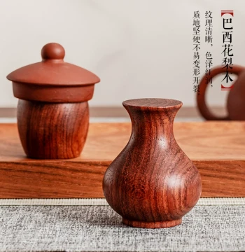 Rosewood Zisha Teapot Drying Rack - Solid Wood Tea Ware Stand, Lid Rest, and Display Accessory