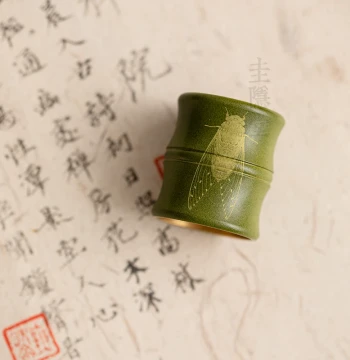 Guiyintang Handmade Brass Lid Rest Household Retro Gaiwan Zisha Teapot Lid Stand Tea Ornament Display Tea Ceremony Accessories