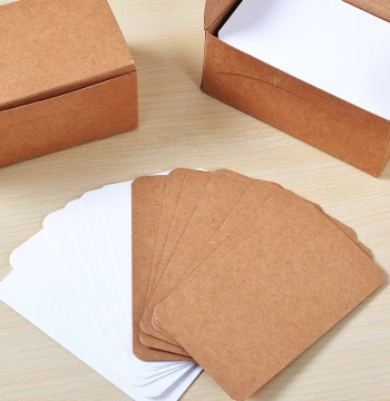 DIY Hand-Painted Blank Cards - Kraft Paper Postcards for Graffiti, English Vocabulary, Messages (100 Sheets)
