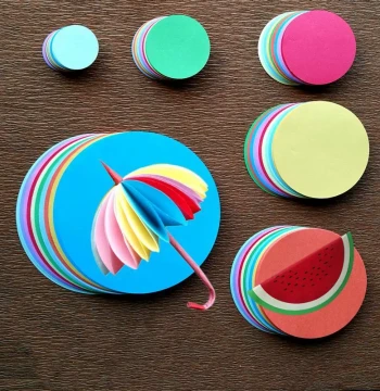 80gsm Thick Round Origami Paper for Kids and Students - Colorful Square Sheets for Crafting, Cutting, and Teaching Materials