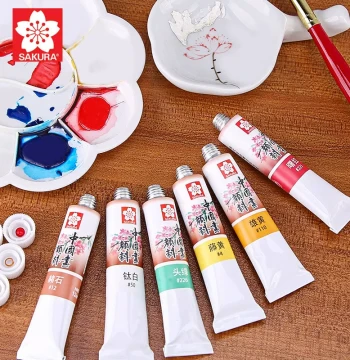 Sakura Japanese Traditional Chinese Painting Pigments - Large Capacity, Professional Grade for Beginners, Students, and Artists - Ideal for Freehand Flower-and-Bird and Detailed Brushwork (Single Tube)