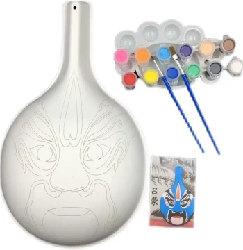 Extra-Large DIY Traditional Culture Craft Kit: Shehuo Horse-Spoon Mask Blanks with Textured Patterns for Classroom Teaching
