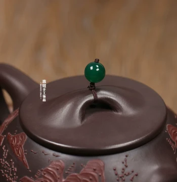 Shi Piao Teapot with Natural Agate Lid Cord – Premium Zisha Teapot with Heat-Resistant Handmade Handle Loop