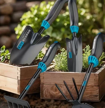 Garden Tool Set: Small Home Trowels for Flower Care, Soil Digging, and Vegetable Planting – Three-Piece Kit