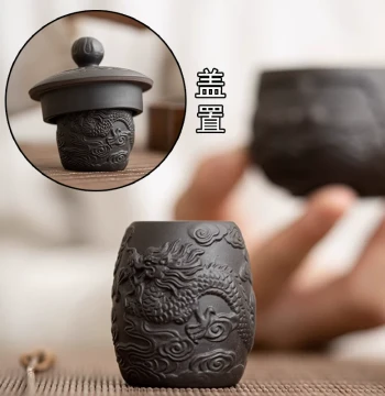 High-End Purple Clay Auspicious Dragon Lid Rest - Tea Pot and Gaiwan Cover Holder for Kung Fu Tea Ceremony