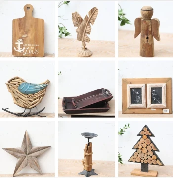 Unique Collection: American Country-Style Handcrafted Bamboo-Wood Decorative Ornaments