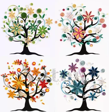 Evergreen Tree Quilling Paper Art Kit with Line Drawings for Holiday Gifts and School Crafts by AUTOU