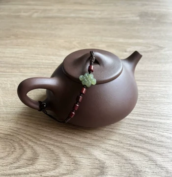 Premium Chinese-Style Hetian Jade Teapot Lid Anti-Drop Rope: Hand-Braided Fixation Chain for Kung Fu Tea Pots