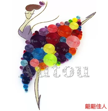 AUTOU Quilling Art Kit: Dancing Girl Pattern for Elementary School Crafts