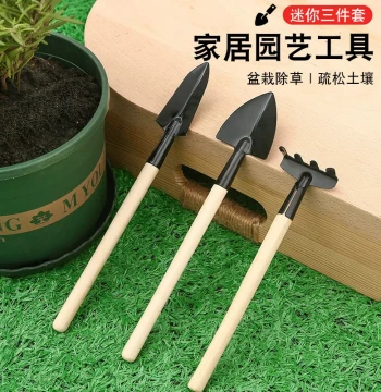 Mini Gardening Trowel Set for Vegetables and Pots, Three-Piece Iron Shovel Kit for Succulent Planting, Flower Care, Soil Loosening and Digging