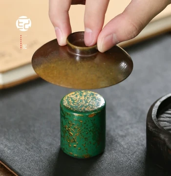 Chinese Handcrafted Lacquer Solid Copper Lid Rest for Zisha Teapots, Gaiwan, and Iron Pots, Tea Ceremony Accessory