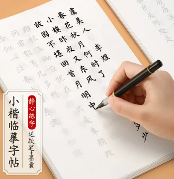 Zanhua Xiaokai Brush Calligraphy Copybook Set for Adults - Beginner Soft-Brush Kit with Pen-Style Brushes, Kaishi Practice Paper, and XiuLi Brush Rice Paper