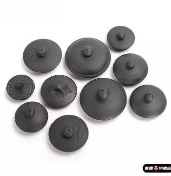 Vermilion Zisha Teapot Lid - Matching Zhu Ni Clay Pot Cover, Various Sizes for Gongfu Tea Sets (Black/Red/Purple)