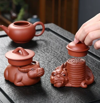 Pixiu Zisha Lid Rest & Tea Tray - Dedicated Stand for Gaiwan and Teapot Lids, Home Tea Accessory & Pet Figurine