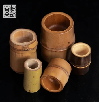 Qixiang Chatan Handcrafted Bamboo Lid Rest in Old Bamboo Joint Style for Zisha Teapots, Tea Pet, and Gongfu Tea Accessories