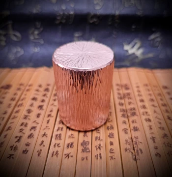 Premium Hand-Hammered Purple Copper Lid Rest - Red Copper Stand for Zisha Teapots, Paperweight, and Tea Ceremony Accessories