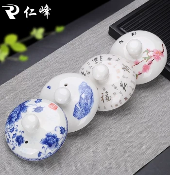 Renfeng Ceramic Teapot Lid with Stand, Replacement Lid for Zisha, Ru Kiln, and Celadon Double-Wall Teapots