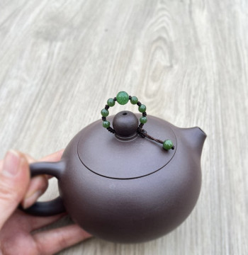 Shinian Premium Hetian Jade Zisha Teapot Lid Pendant Xishi Teapot Knob Hanging Ornament Heat-Resistant Lifting Accessory