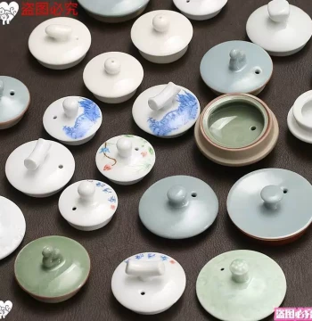 Ceramic Single Teapot Lid with Lid Rest Accessories Spare Small Lid Cup Lid Zisha Ru Kiln Celadon